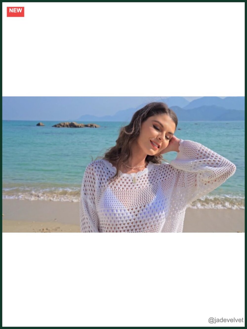 Crochet Swimsuit Cover Up Summer Beach Dress Vacation Outfit - Picture 6 of 6